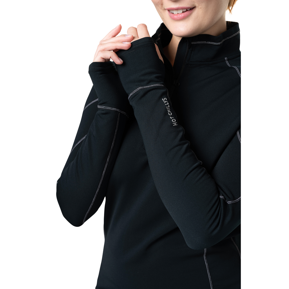 
                  
                    Hot Chillys Women's Micro-Elite XT Zip-T - Black/Grey
                  
                
