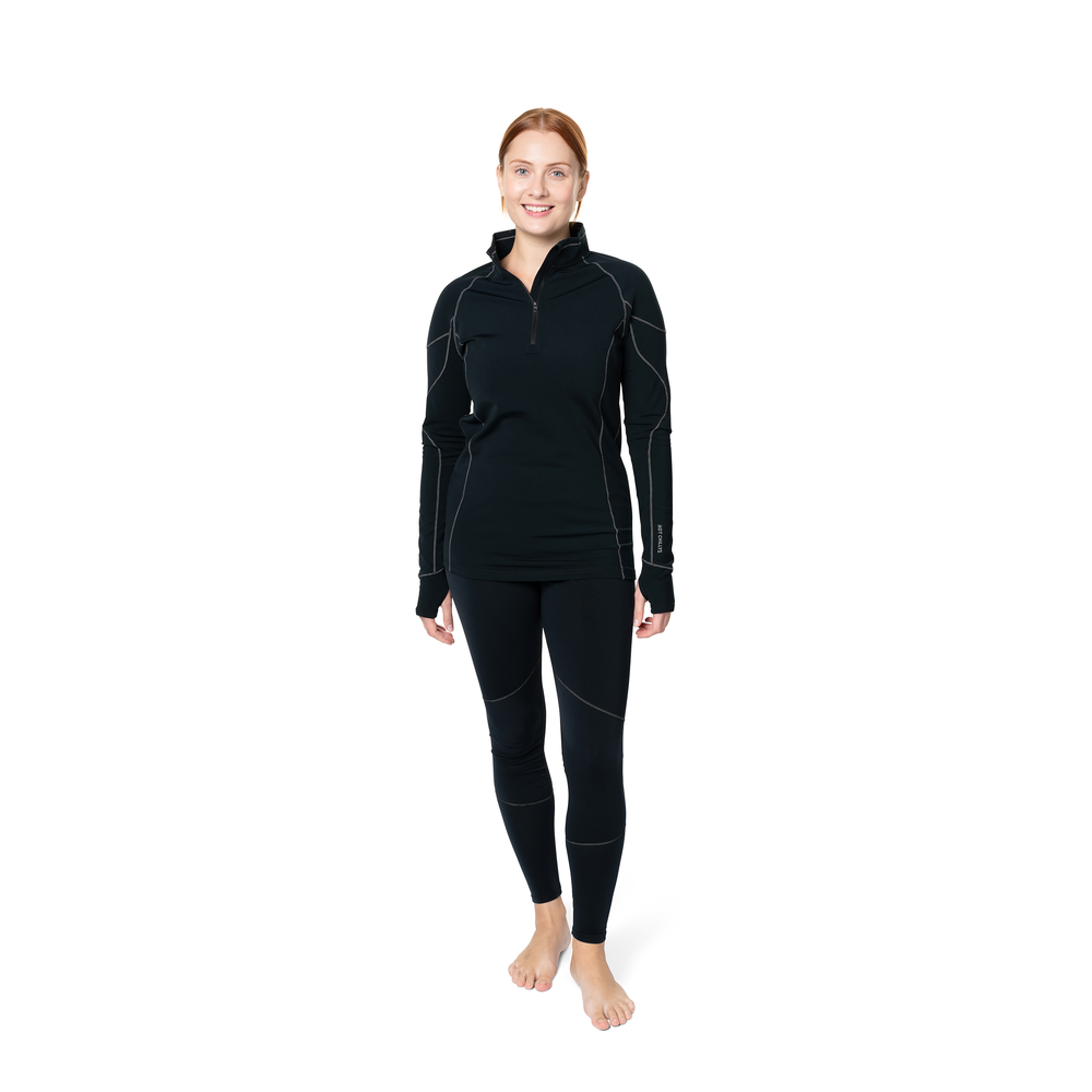
                  
                    Hot Chillys Women's Micro-Elite XT Zip-T - Black/Grey
                  
                