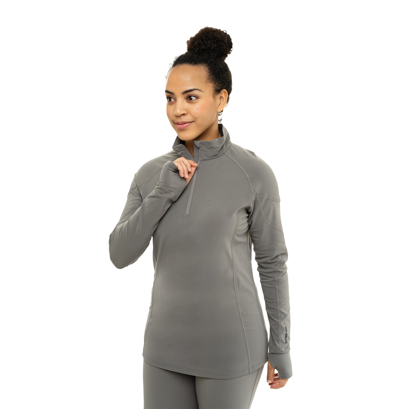 Women's Micro-Elite XT Zip-T - Hot Chillys#color_noche-grey