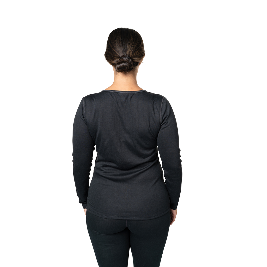 Hot Chillys Women's Pepper Bi-Ply Crewneck - Black