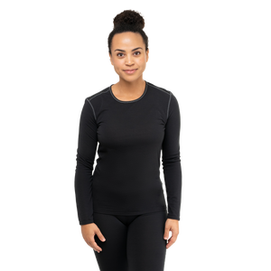 Women's Pepper Bi-Ply Crewneck - Hot Chillys#color_black