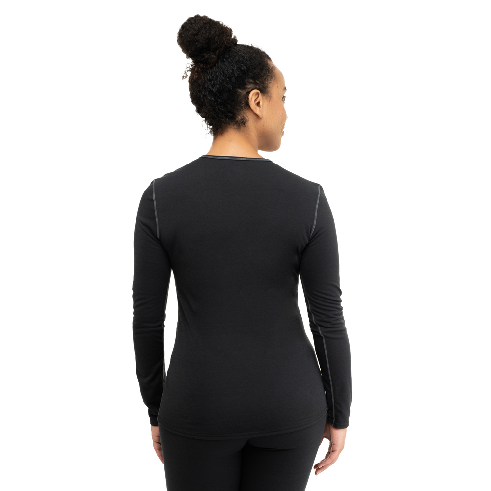 
                  
                    Women's Pepper Bi-Ply Crewneck - Hot Chillys#color_black
                  
                