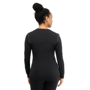 Women's Pepper Bi-Ply Crewneck - Hot Chillys#color_black