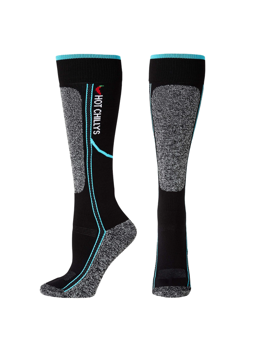 Women's Elite Heat Low Volume Sock - Black/Aqua