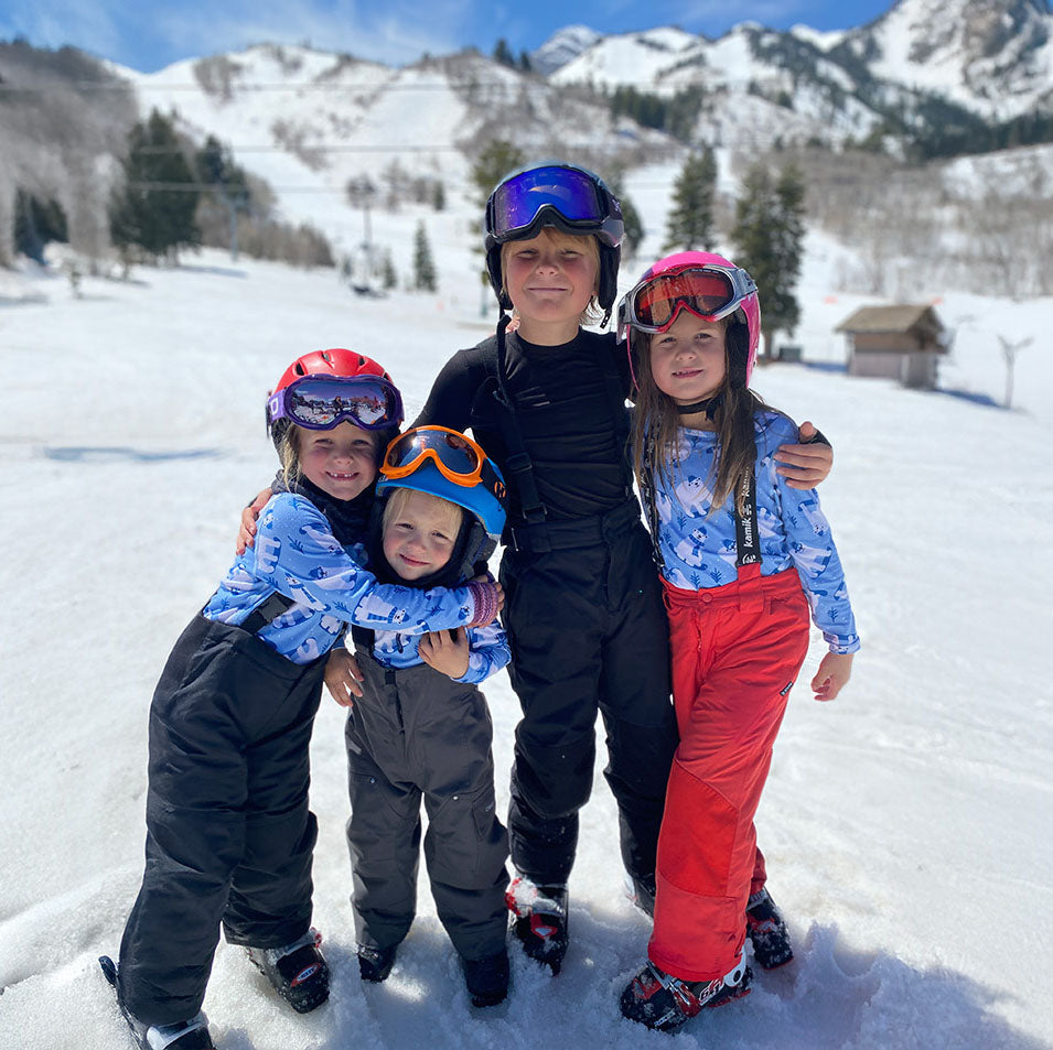 Youth Hot Chillys Originals on a snow covered ski slope