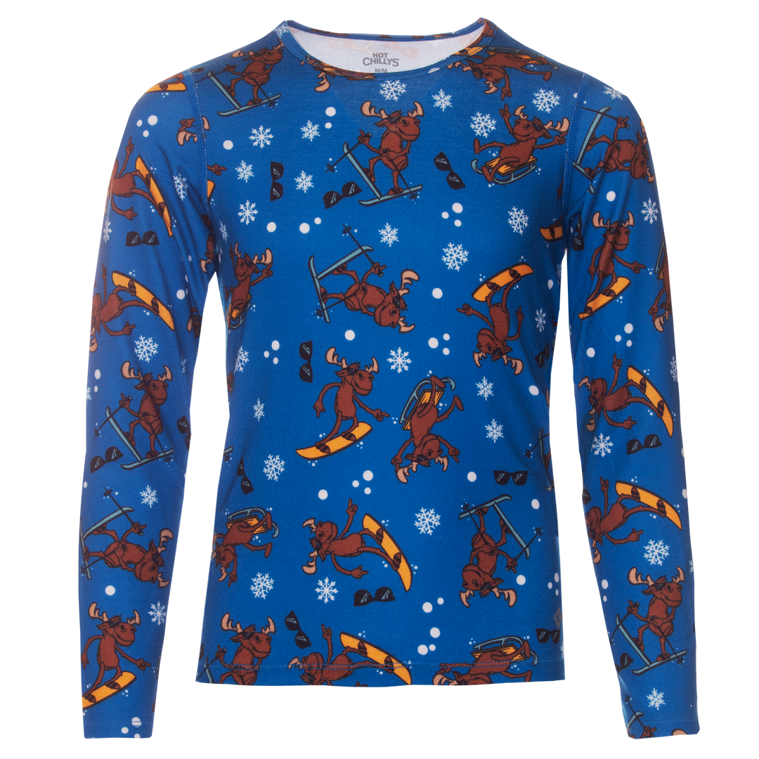 Youth Originals Print Crewneck - Hot Chillys#color_winter-moose