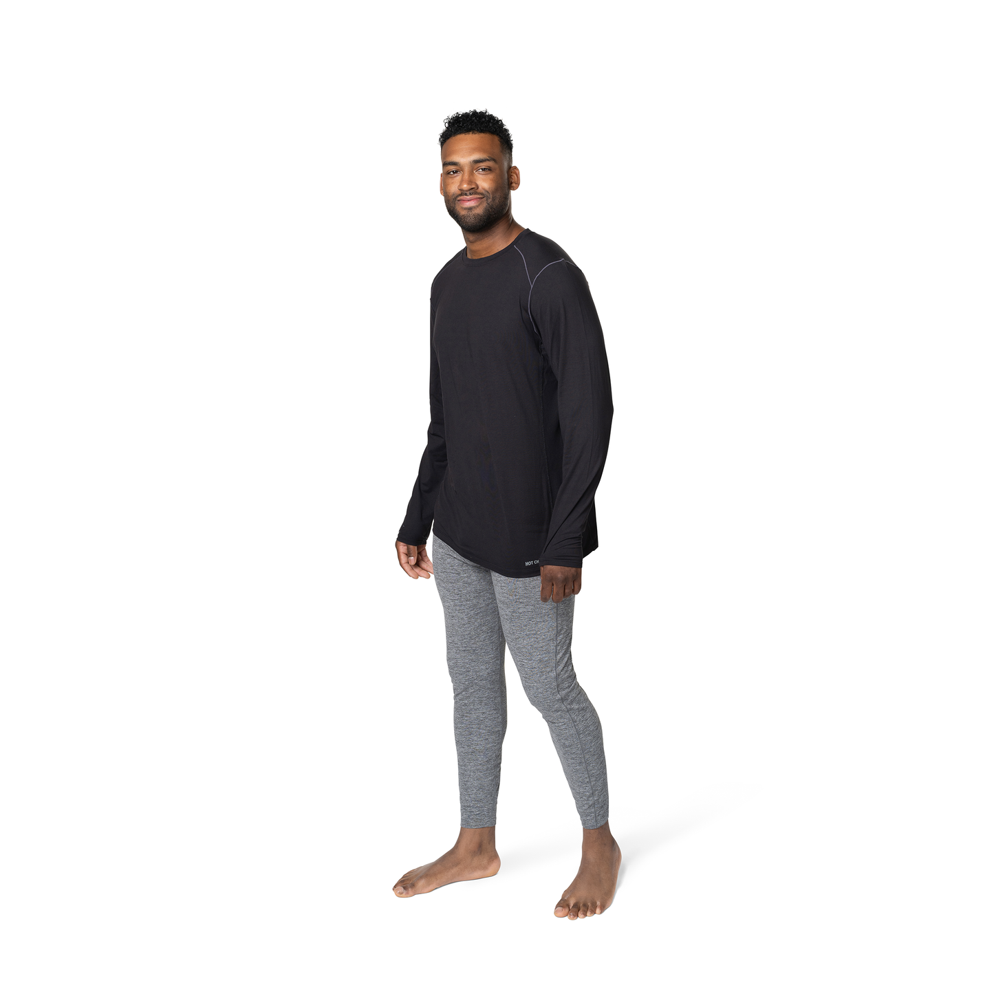 Men's Long Sleeve Thermal Top Clima-Tek Crewneck Black | Hot Chillys Men's Long Sleeve Thermal Top Clima-Tek Crewneck Black | Hot Chillys