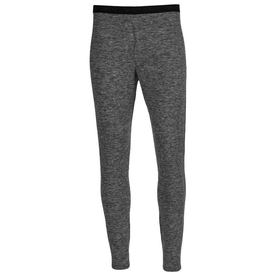 Hot Chillys men's thermal base layer pants in grey for cold weather insulation