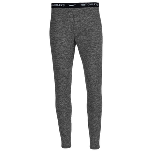 Hot Chillys men's thermal base layer pants in gray with branded waistband for cold weather