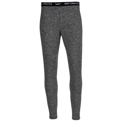 Hot Chillys men's thermal base layer pants in gray with branded waistband for cold weather