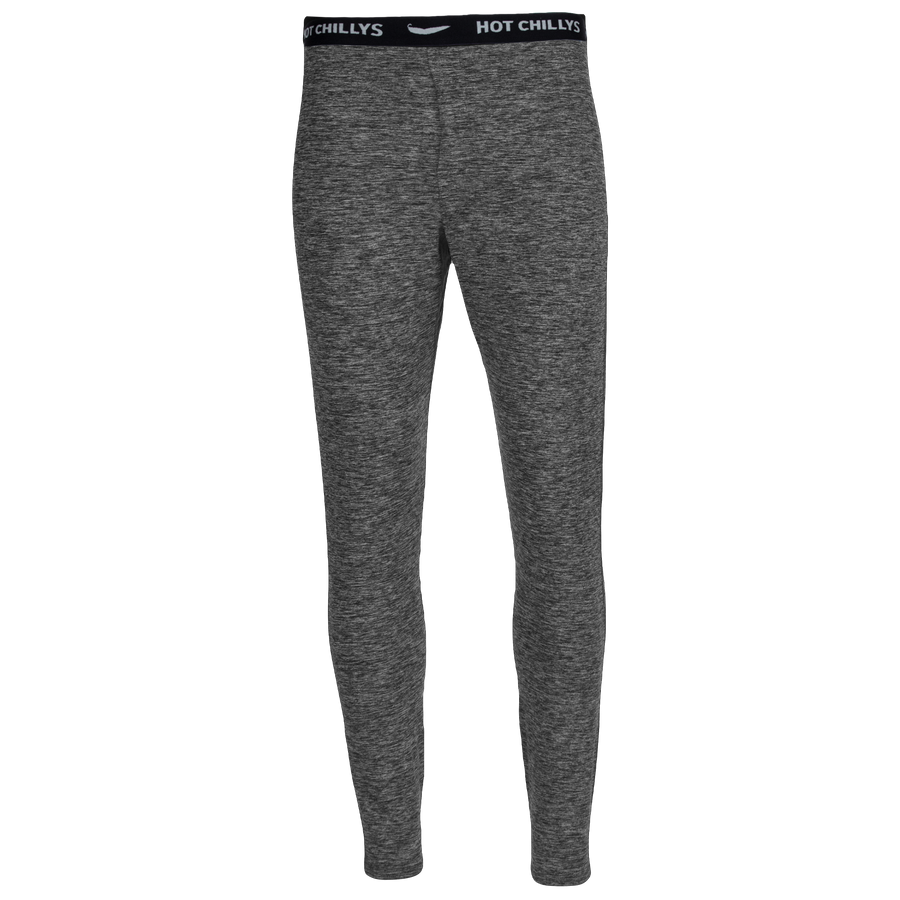 Hot Chillys men's thermal base layer pants in gray with branded waistband for cold weather