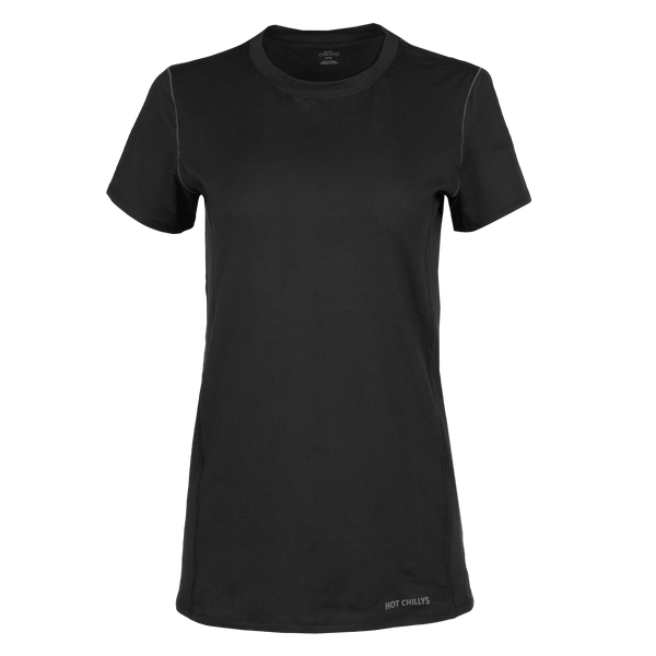 Women's Clima-Tek Black Moisture Wicking Thermal Tee | Hot Chillys