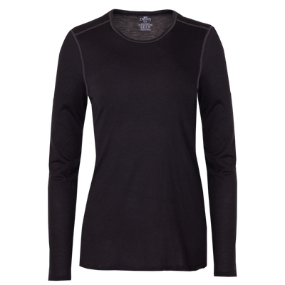 Hot Chillys Pepper Bi-Ply women's thermal shirt in black, perfect for cold weather layering