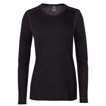 Hot Chillys Pepper Bi-Ply women's thermal shirt in black, perfect for cold weather layering