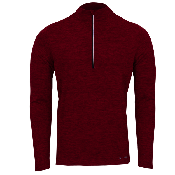Men's Clima-Tek Zip-T - Burgundy Heather – Hot Chillys