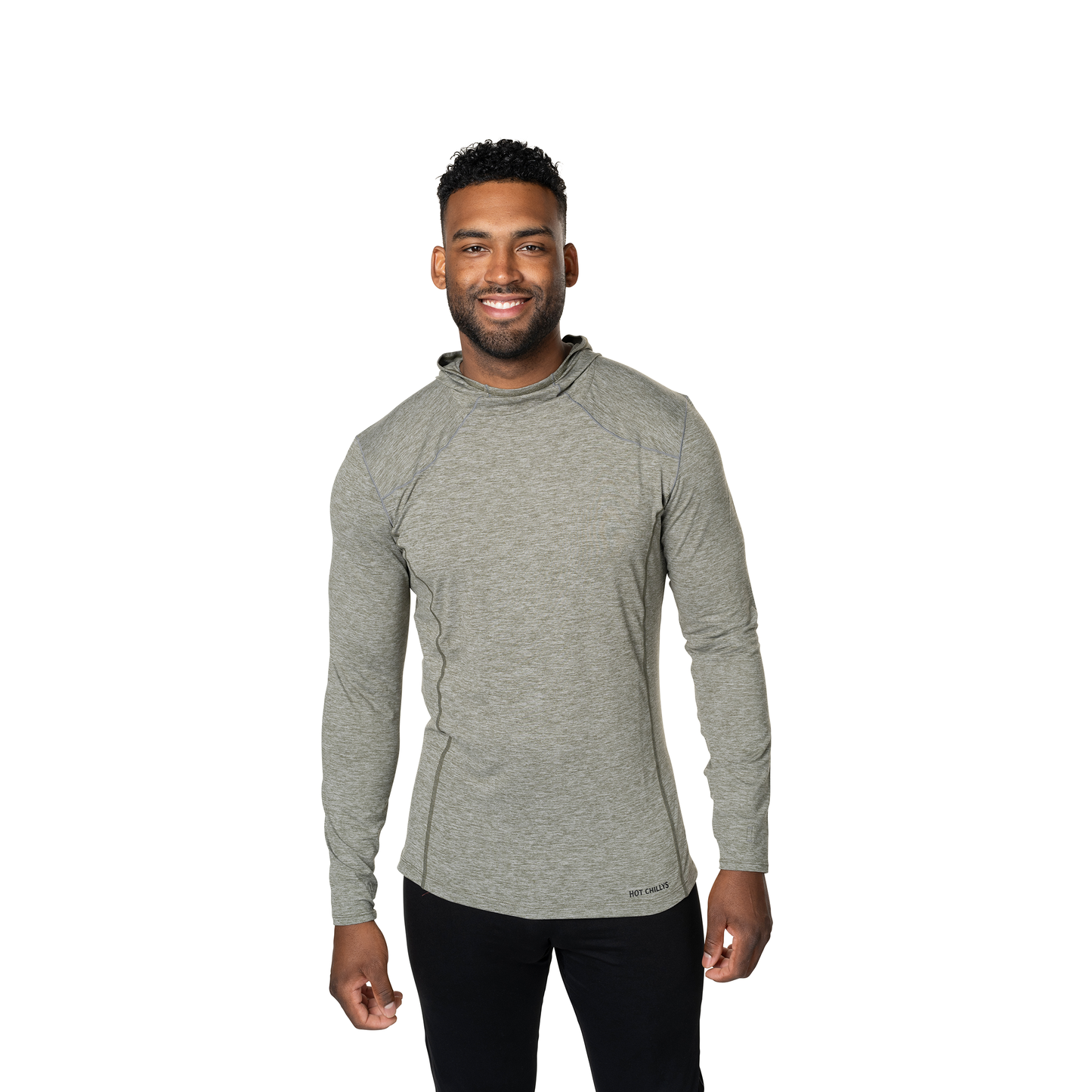 Men's Thermal Hoodie Clima-Tek OD Heather | Hot Chillys Men's Thermal Hoodie Clima-Tek OD Heather | Hot Chillys