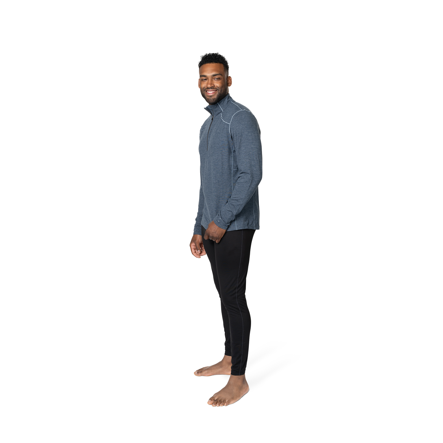 Men's Thermal Zip Shirt Clima-Tek Zip-T Nightfall Heather | Hot Men's Thermal Zip Shirt Clima-Tek Zip-T Nightfall Heather | Hot