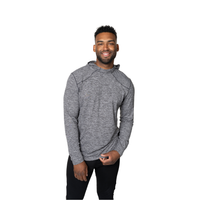 Hot Chillys gray warm winter hoodie for men with long sleeves and hood