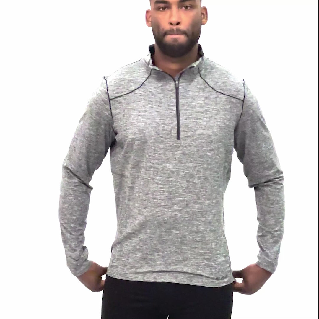 Men's Thermal Base Layer Shirt Clima-Tek Zip-T Grey | Hot Chillys