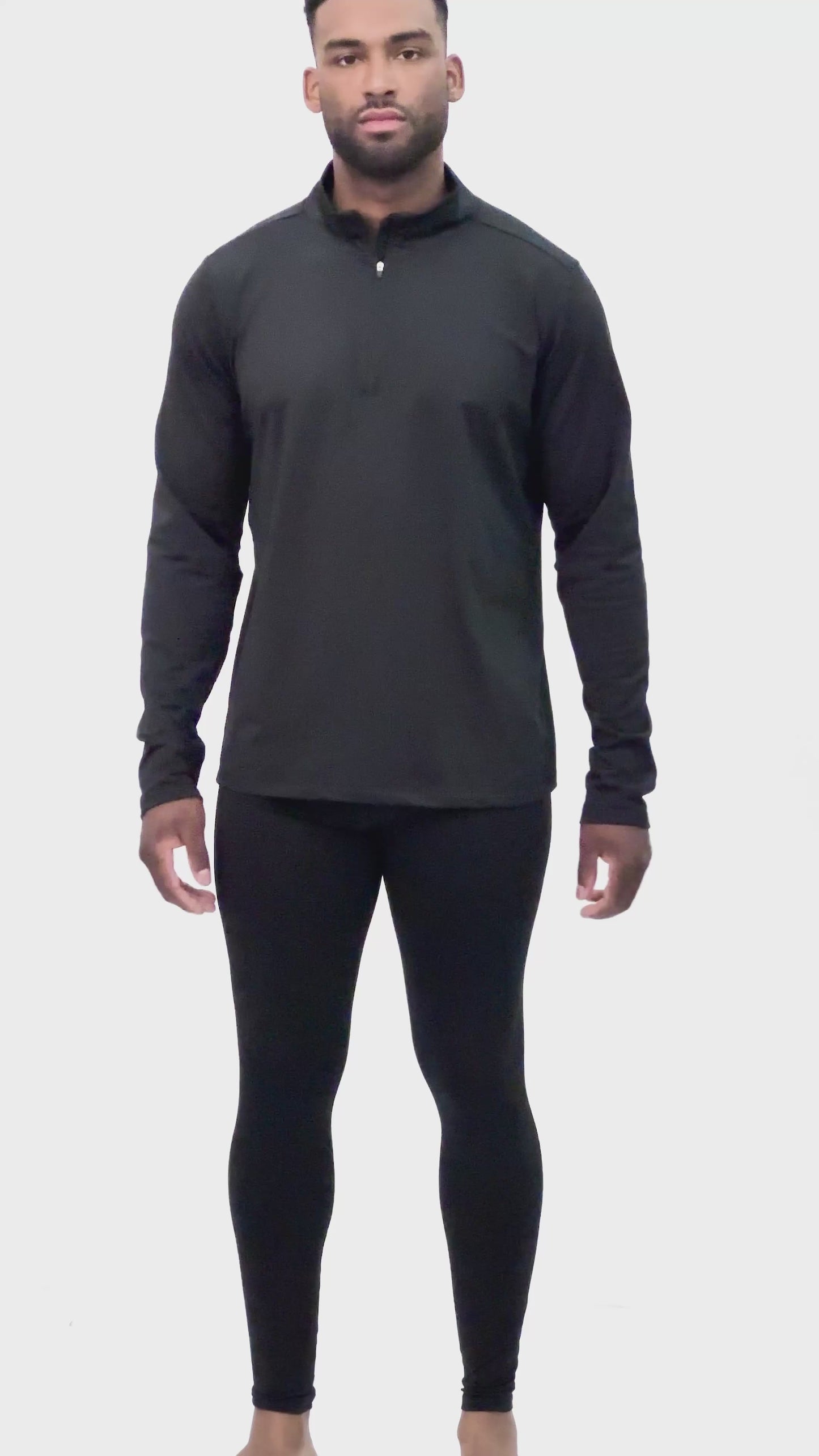 Men's Peach Skins Solid Zip-T - Black