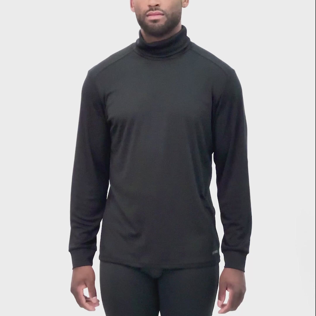 Men's Peach Skins Roll T-Neck - Black