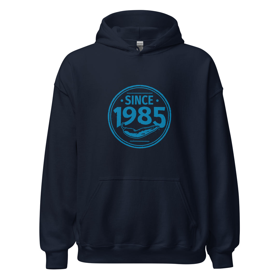 Hot Chillys 1985 Circle Logo Unisex Hoodie#color_navy