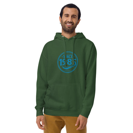 Hot Chillys 1985 Circle Logo Unisex Hoodie#color_forest-green