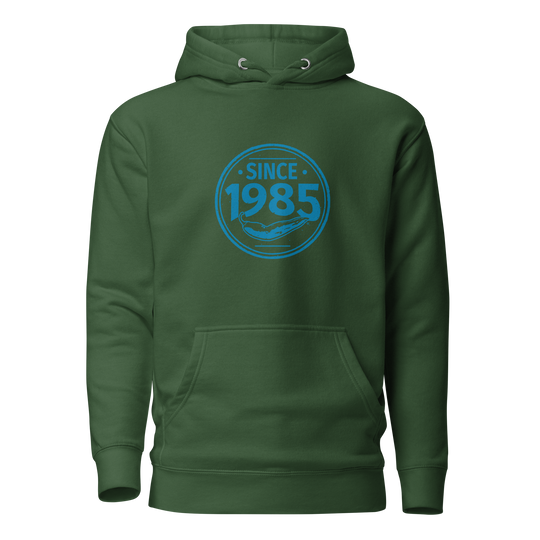 Hot Chillys 1985 Circle Logo Unisex Hoodie#color_forest-green