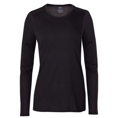 Hot Chillys women's thermal crewneck in black, perfect for layering and warmth in cold weather