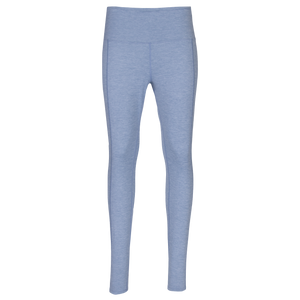 Hot Chillys women's thermal leggings in light blue with high waist and slim fit design