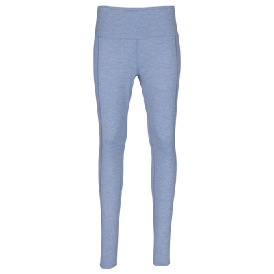 Hot Chillys women's thermal leggings in light blue with high waist and slim fit design