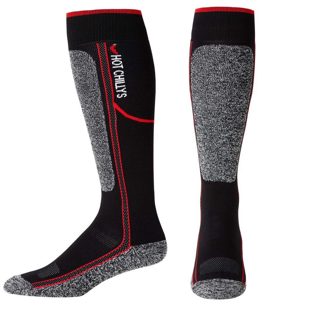 Hot Chillys Men's Elite Heat Mid Volume Sock - Black/Red