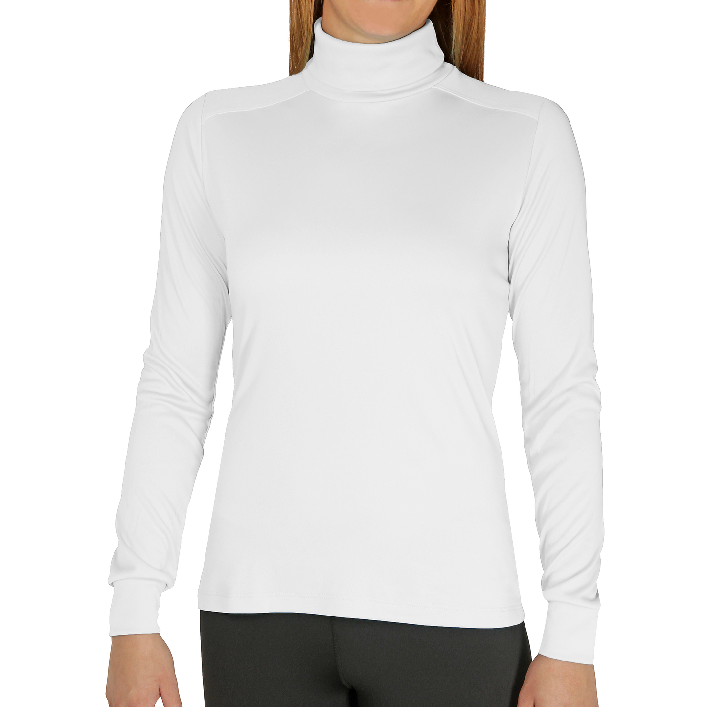 Women's Peach Skins Solid T-Neck - Hot Chillys#color_white