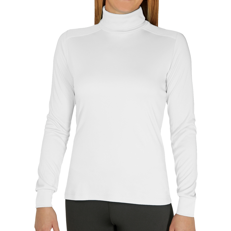 Women's Peach Skins Solid T-Neck - Hot Chillys#color_white