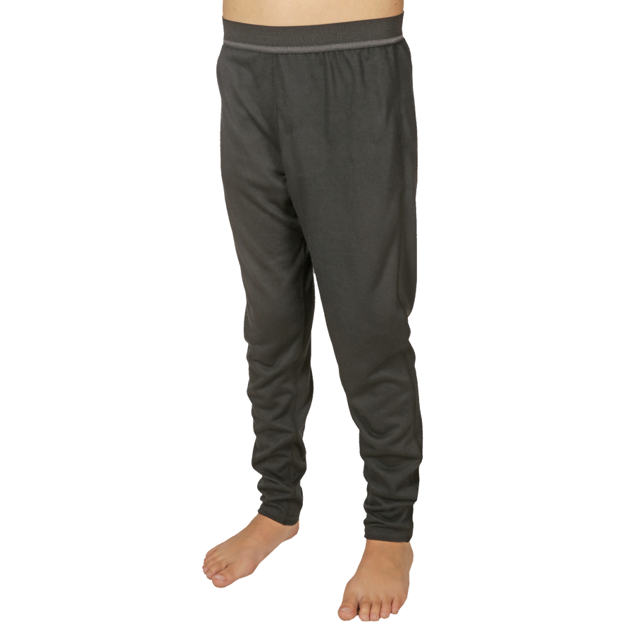Hot Chillys youth thermal leggings in grey, designed for warmth and comfort in cold weather